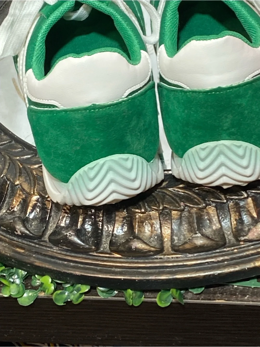 Kids Green Athletic Sneakers with White Accents